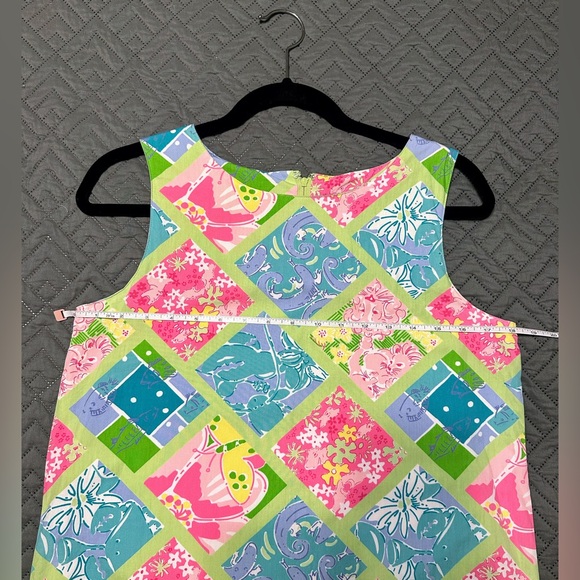Lilly Pulitzer Patchwork Print Shift Dress Size 6 Sleeveless Cotton Summer - Picture 5 of 9